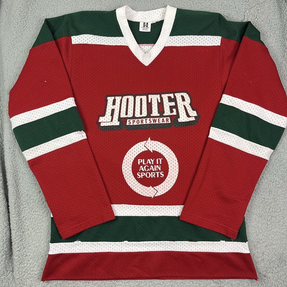 Vintage Hooter Sportswear Hockey Jersey Red Play It Again Sports Size XL‎